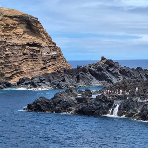 The lava pools at Porto Moniz seen from above
